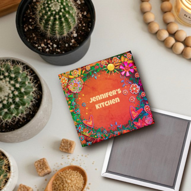 Customised Whimsical Pretty Floral Sunshine Magnet (Creator Uploaded)