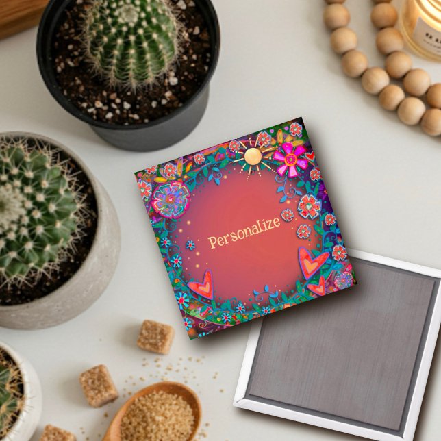 Customised Whimsical Pretty Floral Sunshine Magnet (Creator Uploaded)