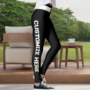 Customised White Black Pet Cat Lover Custom Made Leggings