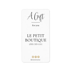 Customised White Business Name Sanitizer Label