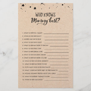 Customised Who knows Mummy Best? Baby Shower Game