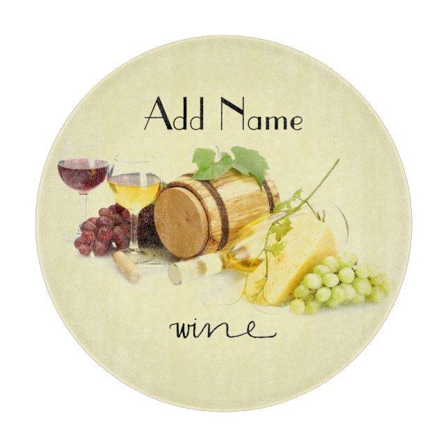 Customised Wine and Cheese Glass Cutting Board (Front)