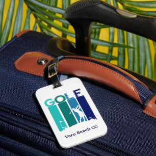 Customised Woman Golfer Luggage Tag