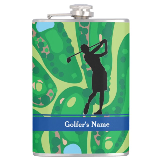 Customised Women's Golf Course Graphic Flask (Front)