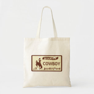 Customised Wyoming License Plate Tote Bag