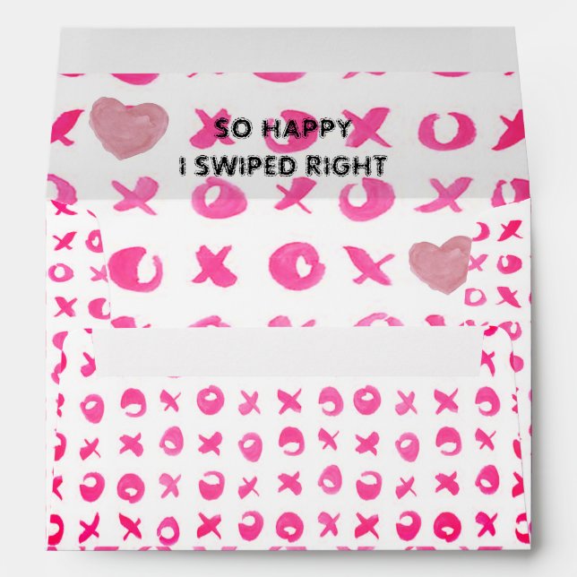 Customised Xoxo SO HAPPY I SWIPED RIGHT Envelopes (Back (Bottom))