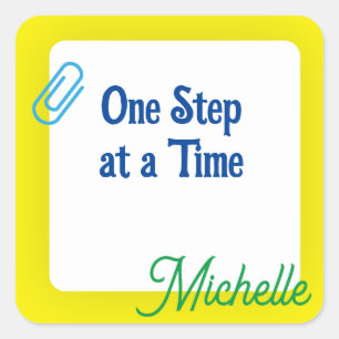 Customised Yellow  Square Sticker