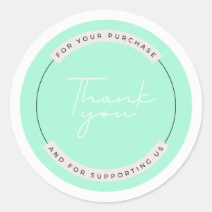 Customised Your Own Stylish Modern Business Thanku Classic Round Sticker