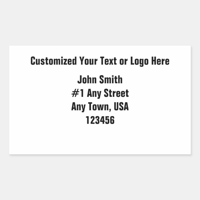 Customised Your Text or Logo Here Rectangular Sticker (Front)