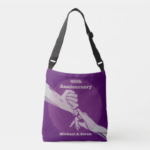 Customiz anniversary romantic couple holding hands crossbody bag