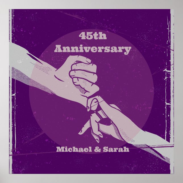 Customiz anniversary romantic couple holding hands poster (Front)
