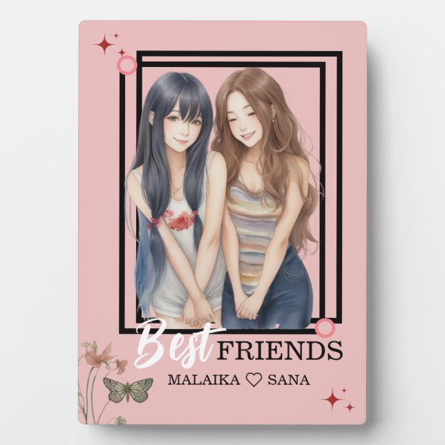 Customiz Caricature face Best Friends BFF CUTE  Plaque (Front)