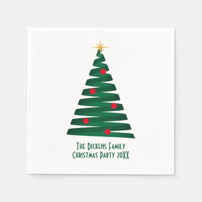 Customiz"Mod" Graphic Christmas Tree Paper Napkins (Front)
