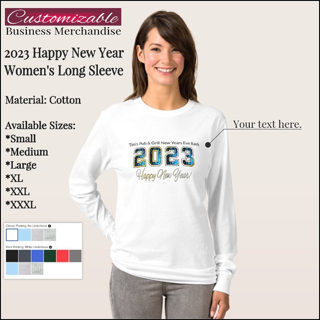 Customizable 2023 Happy New Year Long Sleeve Shirt (Creator Uploaded)