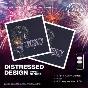 Customizable 2026 Distressed Design Paper Cocktail Napkin