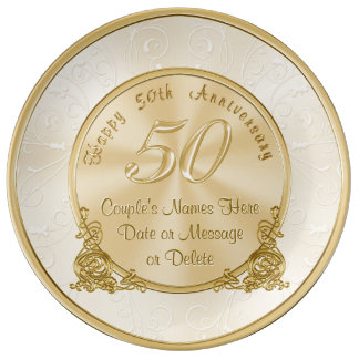 Customizable 50th Wedding Anniversary Gifts Porcelain Plates