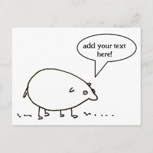 Customizable Add Your Own Caption Cartoon Critter Postcard