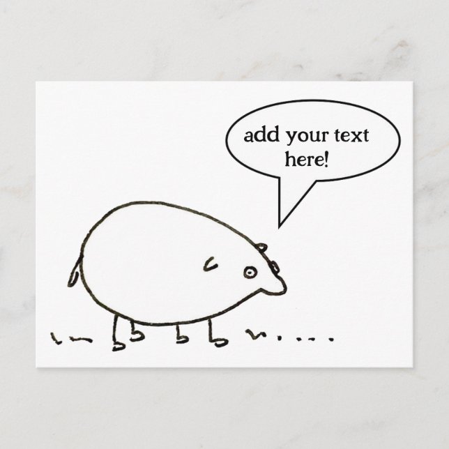 Customizable Add Your Own Caption Cartoon Critter Postcard (Front)