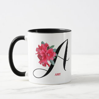 Customizable Amy name pretty red flowers floral Mug