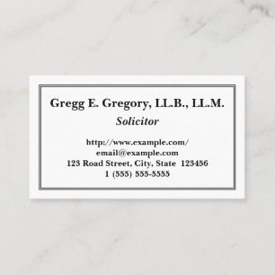 Customizable and Clean Solicitor Business Card