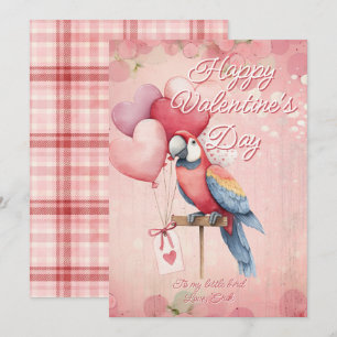 Customizable Animal Parrot Bird Valentines Day Holiday Card