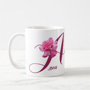 Customizable Annie name pretty pink rose floral Coffee Mug