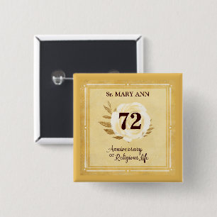 Customizable Anniversary of Religious Life Nun 15 Cm Square Badge
