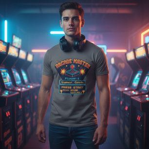 Customizable Arcade Master Retro Gamer T-Shirt