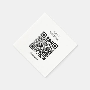 Customizable Artist's Exhibition Opening QR Code Napkin