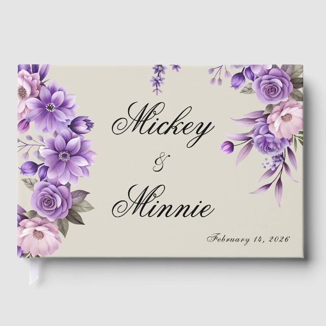 Customizable Attractive Guest Book with Text & Pho (Front)