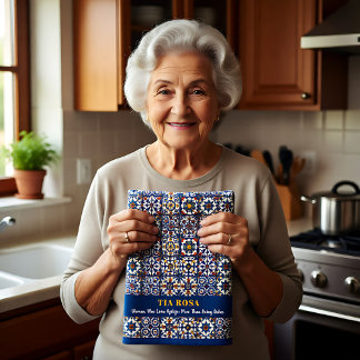 Customizable Azulejo Sass Tea Towel