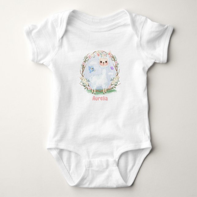 Customizable Baby Alpaca Baby (0-24M) Bodysuit (Front)