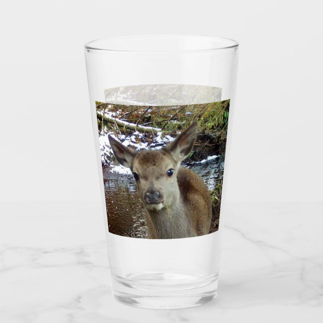 Customizable Baby Deer Woodland Nature Glass (Front)