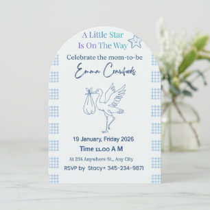 Customizable baby shower card elegant baby boy