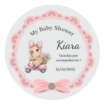 Customizable Baby Shower Girl Stickers