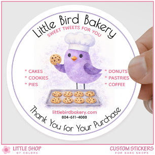 Customizable Bakery Bake Shop Watercolor Thank You Classic Round Sticker