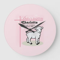 Customizable, Baptism, Pink, Girl, Lamb