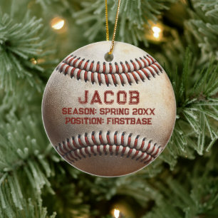  Customizable Baseball Player Name Kids Christmas Ceramic Tree Decoration