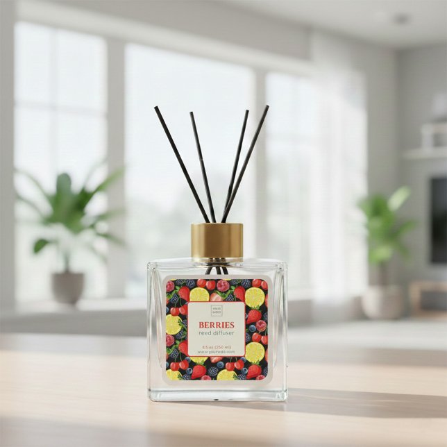 Customizable Berries Reed Diffuser Label (Creator Uploaded)