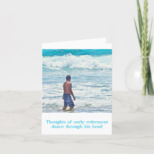 CUSTOMIZABLE BIRTHDAY CARD/ HUMOR/MAN WALKING BEAC CARD