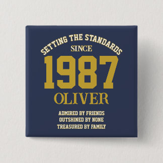 Customizable Birthday gift 15 Cm Square Badge