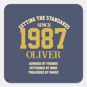 Customizable Birthday gift Square Sticker