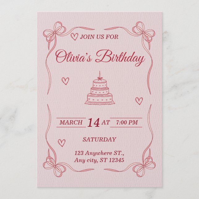 Customizable Birthday Invitation Card - Stylish (Front)