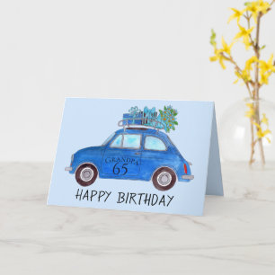 Customizable Birthday Retro Fiat 500 Card