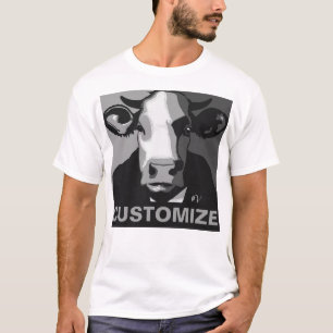 Customizable! Black and White Pop Art Cow Tshirt