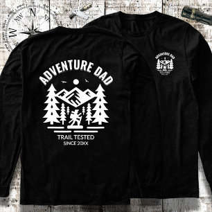 Customizable Black White Adventure Dad Long Sleeve Tri-Blend Shirt