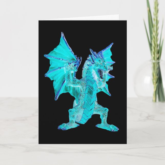 Customizable  Blue Water Dragon Fantasy Art Card (Front)