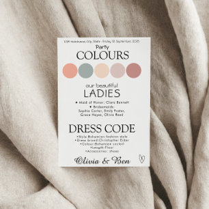 Customizable Boho Coastal Wedding Dress Code Enclosure Card
