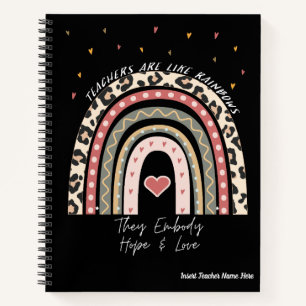 Customizable Boho Rainbow Quote - Teachers Notebook