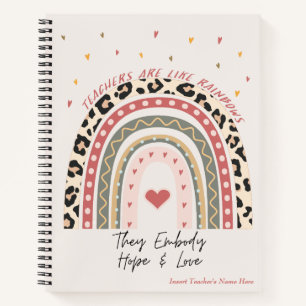 Customizable Boho Rainbow Quote - Teachers Notebook